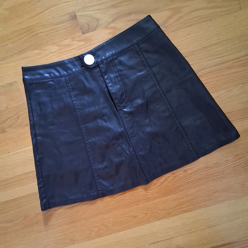 Black Leather Mini Skirt
